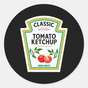 Sticker Rond Costume de condiment Ketchup Tomate Halloween Part