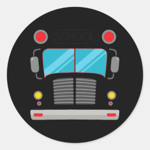 Sticker Rond Costume De Conducteur De Bus Scolaire Halloween Ad