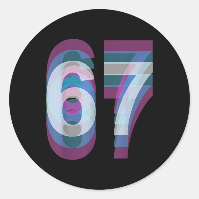 Sticker Rond Costume de Couple 67 Six Sept Mème Drôle  (Devant)