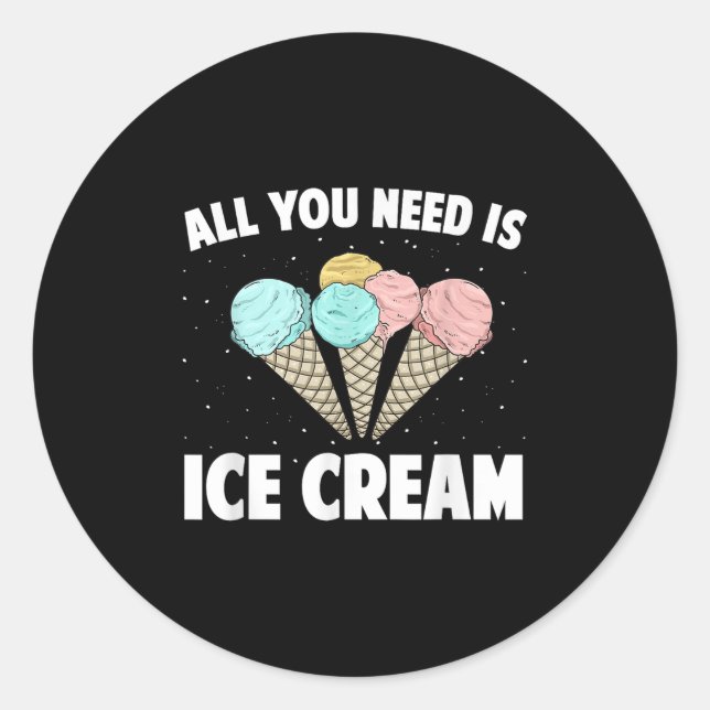 Sticker Rond Costume De Crème De Glace cool Pour Hommes Femmes  (Devant)
