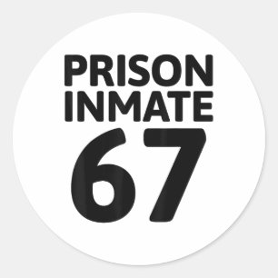 Sticker Rond Costume de déguisement de prisonnier de prison 67