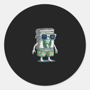 Sticker Rond Costume de facture dollar de vacances génial pour
