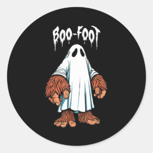 Sticker Rond Costume de fantôme Bigfoot Halloween sasquatch boo