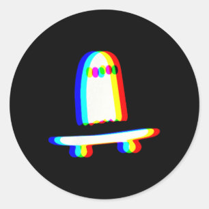 Sticker Rond Costume de fantôme paresseux pour skateboard Hallo