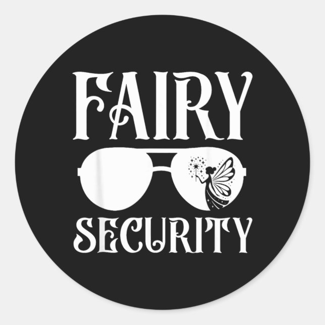 Sticker Rond Costume de fête d'anniversaire de sécurité de fée (Devant)