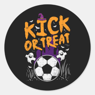 Sticker Rond Costume de foot Halloween Kick Or Treat Footbyll B
