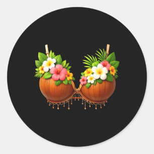Sticker Rond Costume de Halloween en soutien-gorge coco DIY drô