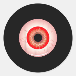 Sticker Rond Costume de Halloween Lazy Eye-ball Soky Y Drôle
