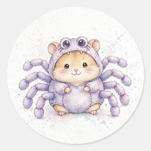 Sticker Rond Costume de hamster araignée mignon