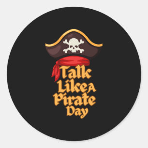Sticker Rond Costume de journée internationale drôle de pirate 