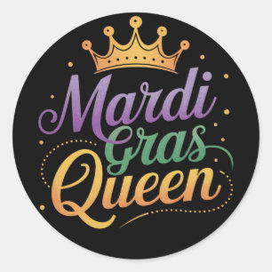 Sticker Rond Costume de la Reine de la Parade du Mardi Gras 