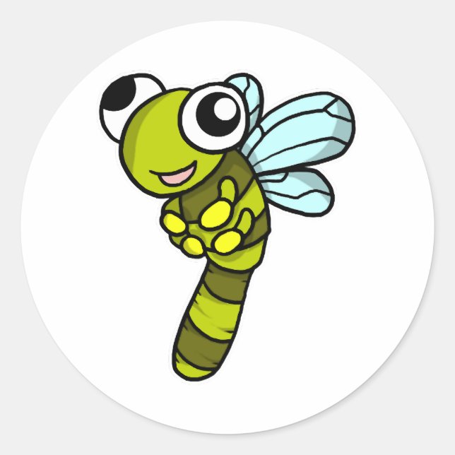 Sticker Rond Costume de libellule mignonne Idée cadeau d'insect (Devant)