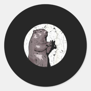 Sticker Rond Costume de Marionnette d'Ombre de Jour de la Marmo