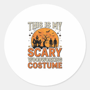 Sticker Rond Costume de menuiserie effrayant Halloween Design V