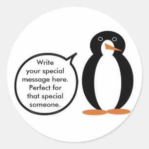 Sticker Rond Costume de naissance Ms. Penguin personnalisé