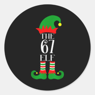 Sticker Rond Costume de Noël de lutin 67 Pyjama 67 Mème Gen Alp