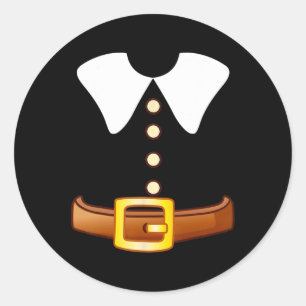 Sticker Rond Costume de pèlerin Halloween drôle Thanksgiving Bo