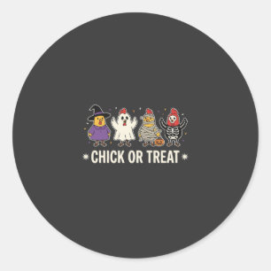 Sticker Rond Costume de poulet drôle de Chick ou Treat Hallowee