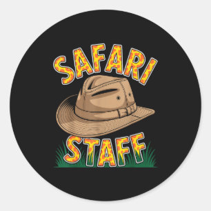 Sticker Rond Costume de safari cool pour hommes femmes enfants
