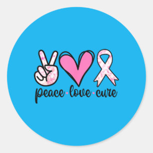 Sticker Rond Costume de sensibilisation au cancer du sein Paix 