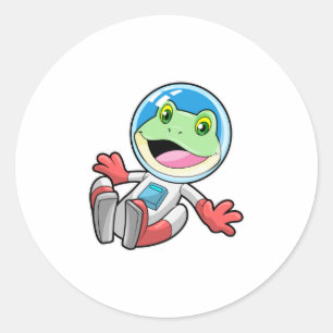 Sticker Rond Costume de spationaute grenouille espace