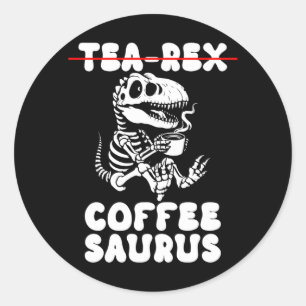 Sticker Rond Costume de squelette de dinosaure drôle Goth Tea-R