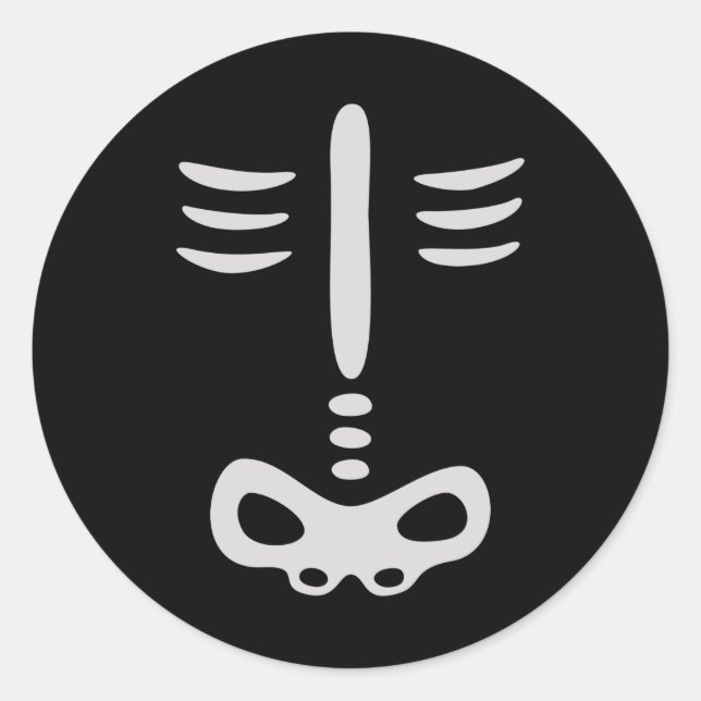 Sticker Rond Costume de squelette pour enfants d'Halloween (Devant)
