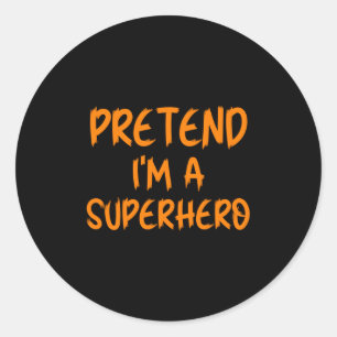 Sticker Rond Costume de super-héros paresseux pour Halloween