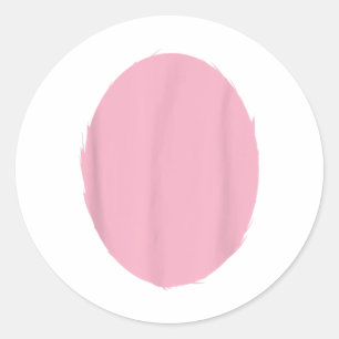 Sticker Rond Costume de ventre de lapin rose de Pâques Chemise 