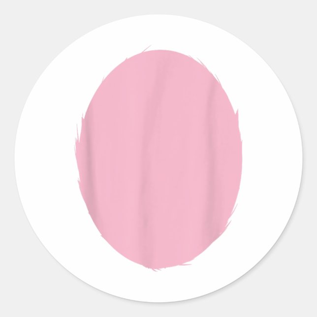 Sticker Rond Costume de ventre de lapin rose de Pâques Chemise  (Devant)