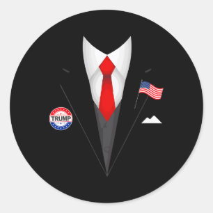 Sticker Rond Costume décontracté Halloween tenue de président T