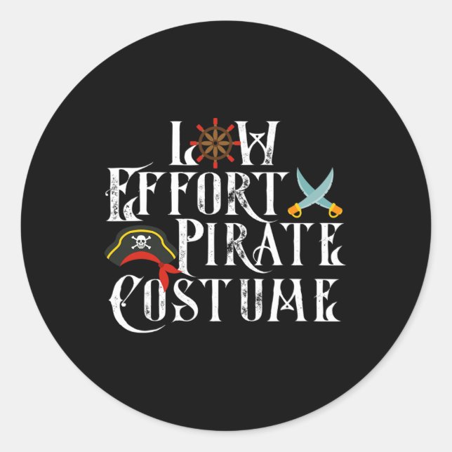 Sticker Rond Costume d'Halloween à faible effort Pirate (Devant)