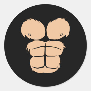 Sticker Rond Costume d'Halloween Amusant Singe Gorille Costume 