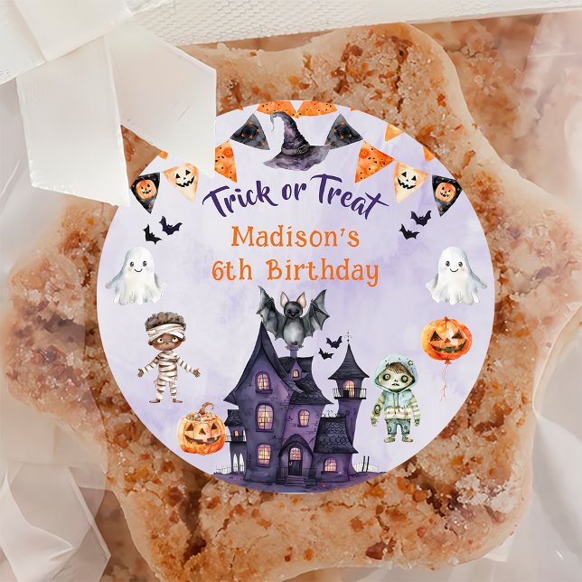 Sticker Rond Costume d'Halloween Balle d'anniversaire ou fête d (Créateur téléchargé)