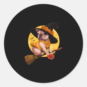 Sticker Rond Costume d'Halloween Bulldog Hommes Femmes Chien 1