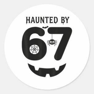 Sticker Rond Costume d'Halloween de Brainrot italien Meme 6 7 H