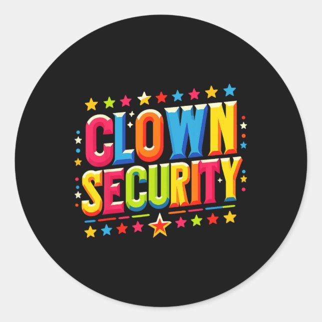 Sticker Rond Costume d'Halloween de sécurité des clowns (Devant)