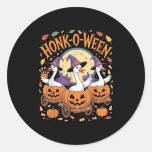 Sticker Rond Costume d'Halloween d'oies amusantes pour partie