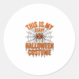 Sticker Rond Costume d'Halloween effrayant Toile d'araignée Des