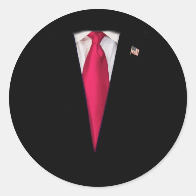 Sticker Rond Costume d'Halloween facile pour Trump (Devant)