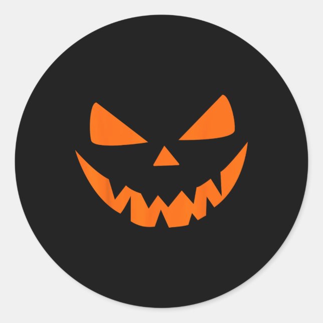 Sticker Rond Costume d'Halloween Jack O'Lantern Citrouille visa (Devant)