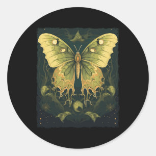 Sticker Rond Costume d'Halloween Luna Moth Halloween Halloween