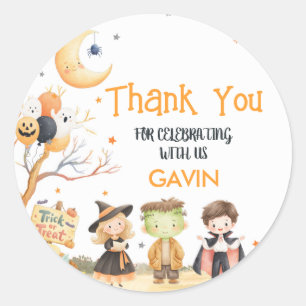 Sticker Rond Costume d'Halloween Monsters Anniversaire