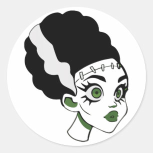 Sticker Rond Costume d'Halloween monstre de mariée Frankenstein