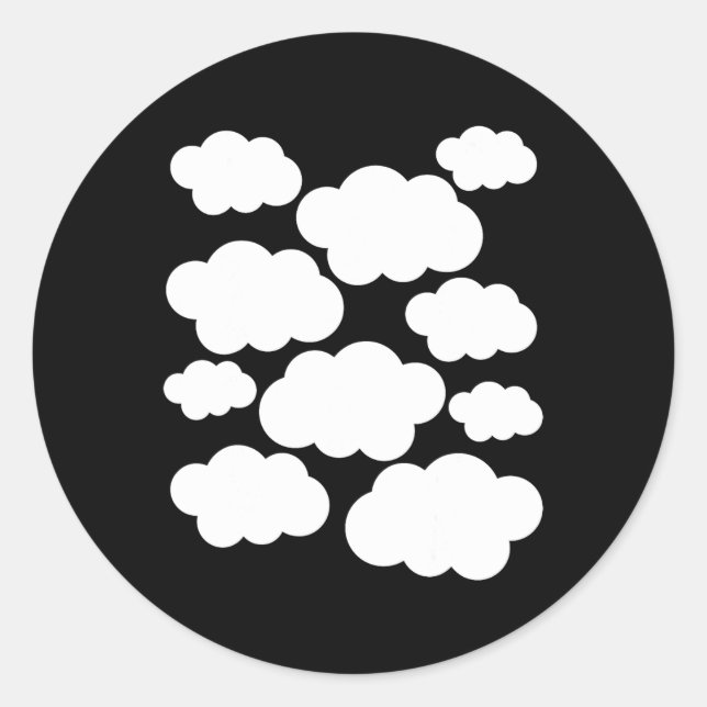 Sticker Rond Costume d'Halloween Nuages blancs (Devant)