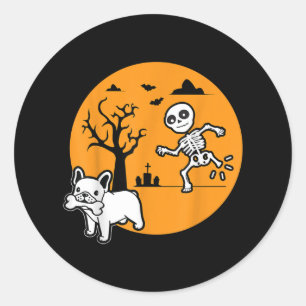Sticker Rond Costume d'Halloween pour chien taureau français sq