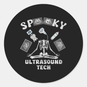 Sticker Rond Costume d'Halloween pour squelette éffrayant Ultra