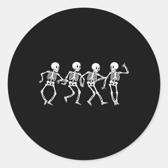 Sticker Rond Costume d'Halloween Skeletons de danse (Devant)