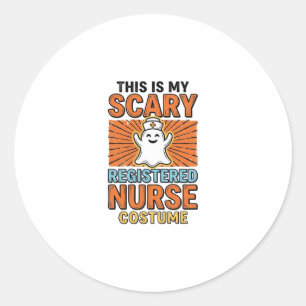 Sticker Rond Costume d'infirmière diplômée effrayant Halloween
