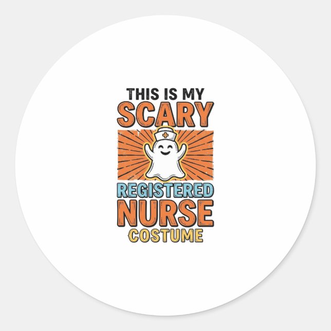 Sticker Rond Costume d'infirmière diplômée effrayant Halloween  (Devant)